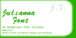 julianna font business card